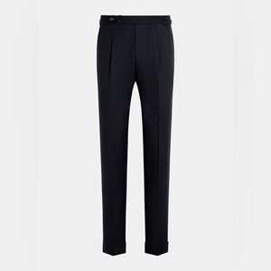 SuitSupply Dark Navy Slim Leg Tapered Trousers SALE